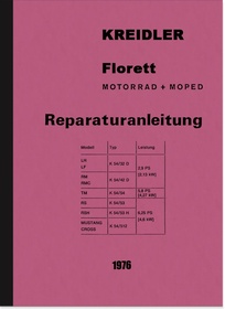 Kreidler Florett Motorcycle and Moped Repair Instructions Assembly Instructions Workshop Manual