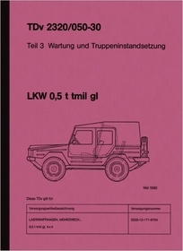 VW Iltis truck 0,5t tmil gl type 183 repair manual workshop manual assembly instructions