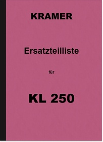 Kramer KL 250 Diesel Tractor Spare Parts List Spare Parts Catalogue Parts Catalogue