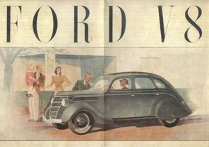 Ford V8 Prospekt Broschüre 1938 Sport Cabrio