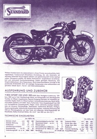 Standard Motorrad 1935 Prospekt Broschüre