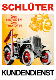 Schlüter Kundendienst Traktor Schlepper Poster