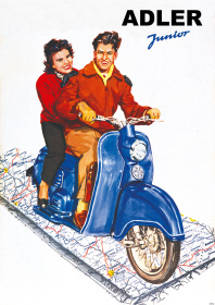 Adler Junior Motorroller "Landkarte" Poster Plakat Bild