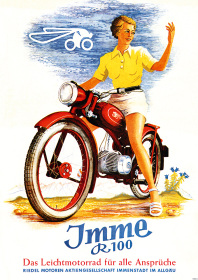 Imme R 100 Motorrad Poster Werbung Reklame Deko