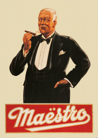 Maestro Zigarren Poster Plakat Bild Werbung Reklame Cigarren Sigaren