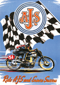 AJS Motorrad Poster Plakat Bild Kunstdruck