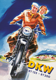 DKW RT 125 und RT 200 Motorrad Poster Plakat Bild