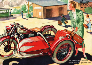 Steib sidecar poster with slogan poster Picture prewar motorcycle no. 36