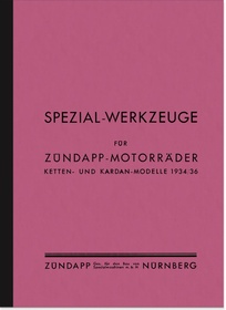 Zündapp Anleitung List Manual Special Tools K 350 500 800 KS Derby DB DL KK DBK DBL DE