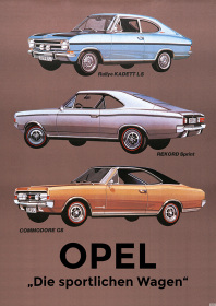 Opel Rallye Kadett LS Rekord Sprint Commodore GS Poster Plakat Bild