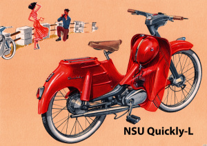 NSU Quickly-L Quickly L Moped Poster Plakat Bild Kunstdruck
