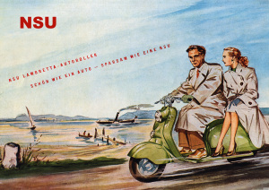 NSU Lambretta Motorroller Roller Poster Plakat Bild Kunstdruck