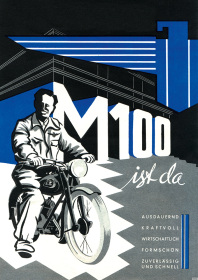 Adler M 100 M100 Motorrad Poster Werbung Reklame
