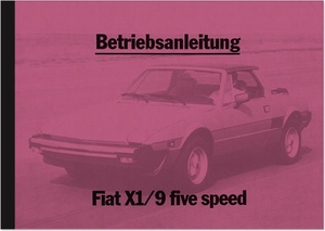 Fiat X1/9 Five Speed Bedienungsanleitung