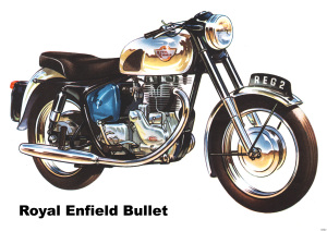Royal Enfield Bullet 350 500 Motorrad Poster Plakat Bild Kunstdruck