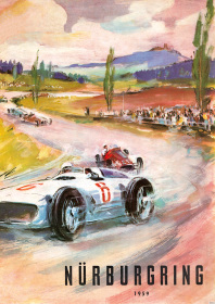 Nürburgring 1959 race racing motorsports car Poster Picture