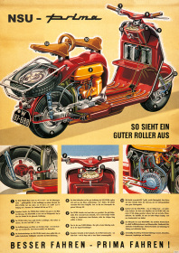NSU Prima Motorroller Poster Plakat Bild