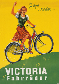 Victoria Fahrrad "Jetzt wieder Victoria Fahrräder" Poster Plakat Bild