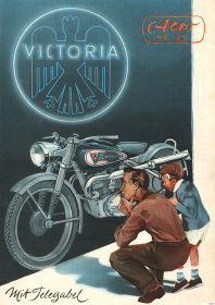 Victoria KR 25 KR25 Aero mit Telegabel Motorrad Poster Plakat Bild