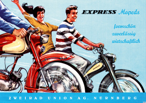 Express Mopeds "Formschön, zuverlässig, wirtschaftlich" Poster Plakat Bild