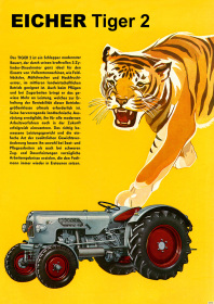 Eicher Tiger 2 Traktor Schlepper Reklame Werbung Poster Plakat Bild