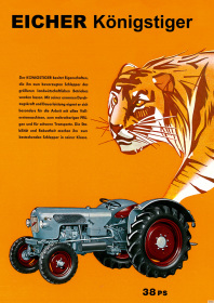 Eicher Königstiger Traktor Schlepper Reklame Werbung Poster