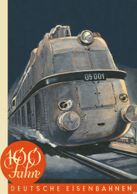 100 Jahre Deutsche Eisenbahnen (Deutsche Bahn) Jubiläum Poster