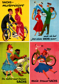 Sachs Motoren "Mit Sprüchen" Moped Motorfahrrad Poster Plakat Bild