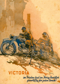 Victoria Wehrmacht 1942 Motorrad Poster Plakat Bild