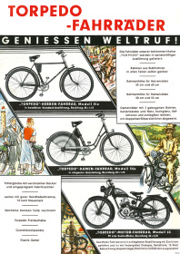 Torpedo Fahrräder Fahrrad Typentafel Modellübersicht Poster Plakat Bild