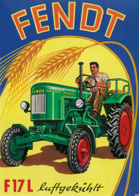 Fendt F17L Dieselross Luftgekühlt Traktor Schlepper Reklame Poster