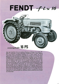 Fendt Fix 16 Dieselross Traktor Schlepper Reklame Poster Plakat Bild