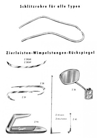 Vespa Motorroller Zubehörkatalog 60er Jahre, Zusammenfassung von vier Zubehör-Katalogen