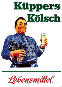 Küppers Kölsch Bier Alkohol Getränke Reklame Werbung Poster Plakat