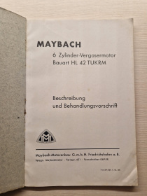 Maybach 6-cylinder engine type HL 42 TUKRM Original description Operating instructions
