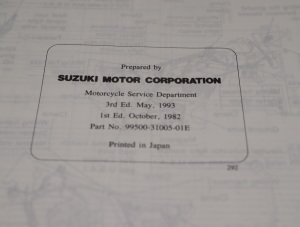 Suzuki GN125 Original Repair Service Manual