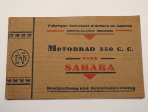 F.N. 350 ccm Sahara Motorrad Original Beschreibung und Bedienungsanleitung