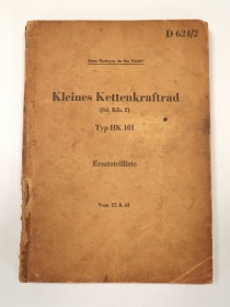 NSU Kettenkraftrad HK 101 Original Ersatzteilliste, Kettenkrad Heeresdienstvorschrift D 624/2