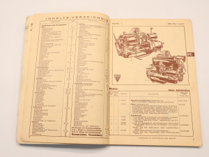 Adler 2.5 liter Type 10 Original spare parts list catalog