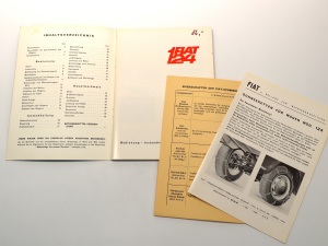 Fiat 124 Original Bedienungsanleitung - Ausgabe 1966