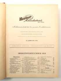 Motor-Rundschau 23. Jahrgang 1953 (Heft 1-24) mit NKZ als Buchband