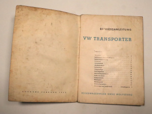 VW T1 Transporter Bus Bulli Original Owner's User Manual 1960