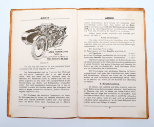 Ardie 500 und 350 cc Original Behandlungsvorschrift 1927/1929, Handbuch Bedienungsanleitung