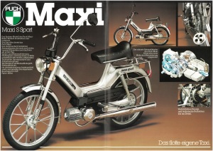 Puch Maxi N, S und S Sport Original Prospekt Verkaufsbroschüre