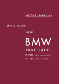 BMW R12 and R17 (incl. sidecar) spare parts list catalog