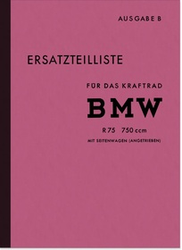 BMW R 75 WH Wehrmacht with sidecar drive Spare parts list