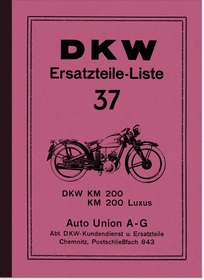 DKW KM 200 und KM 200 Luxus Ersatzteilliste Ersatzteilkatalog Teilekatalog