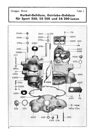 DKW KS 200, SB 200 and SB 250 Luxus Sport Spare Parts List Catalog