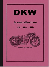 DKW NZ 250 und NZ 350 Ersatzteilliste Ersatzteilkatalog Teilekatalog