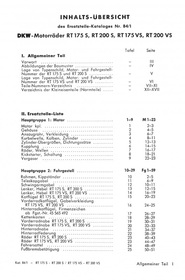 DKW RT 175 S, RT 175 VS, RT 200 S und RT 200 VS Ersatzteilliste